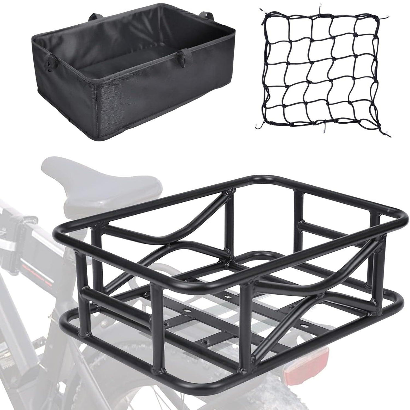 Vanpowers Bike Rear Cargo Rack Basket For Cargo E-Bikes