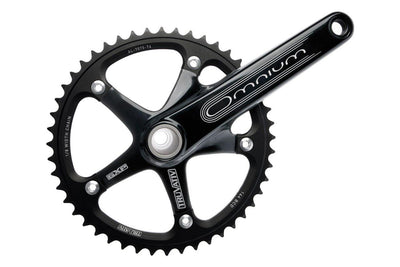SRAM Omnium track crankset 165mm in black — drive side view showing 5-spoke spider with TRUVATIV branding and GXP bottom bracket