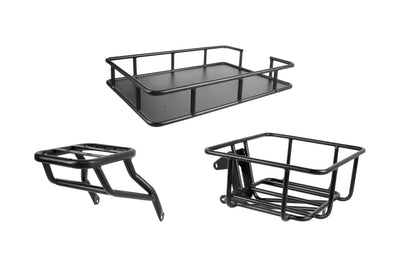 Cyrusher Glider Cargo Kit — rear rack basket, extension rack, city front basket