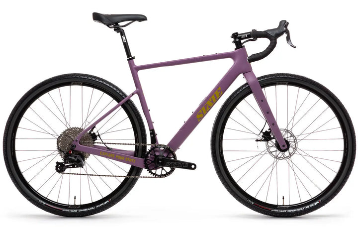 purple gravel bike State Bicycle Co. - Carbon All-Road v2 - Dusty Merlot - Gravel Bike X-Small - 49cm - (Riders 5'1"
