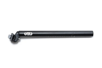 State Bicycle Co. 27.2mm x 350mm aluminum seat post in silver with single-bolt saddle clamp