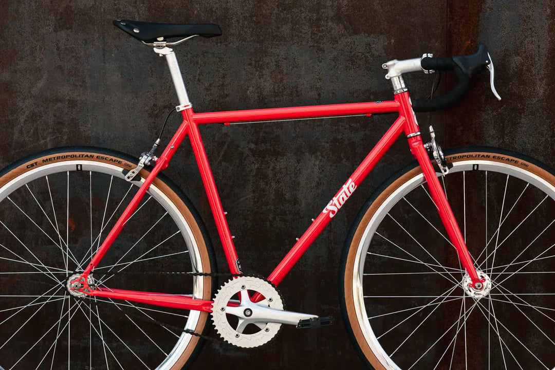 4130 Tropical Red – Fixed Gear Single-Speed Steel Bike – Belcopia