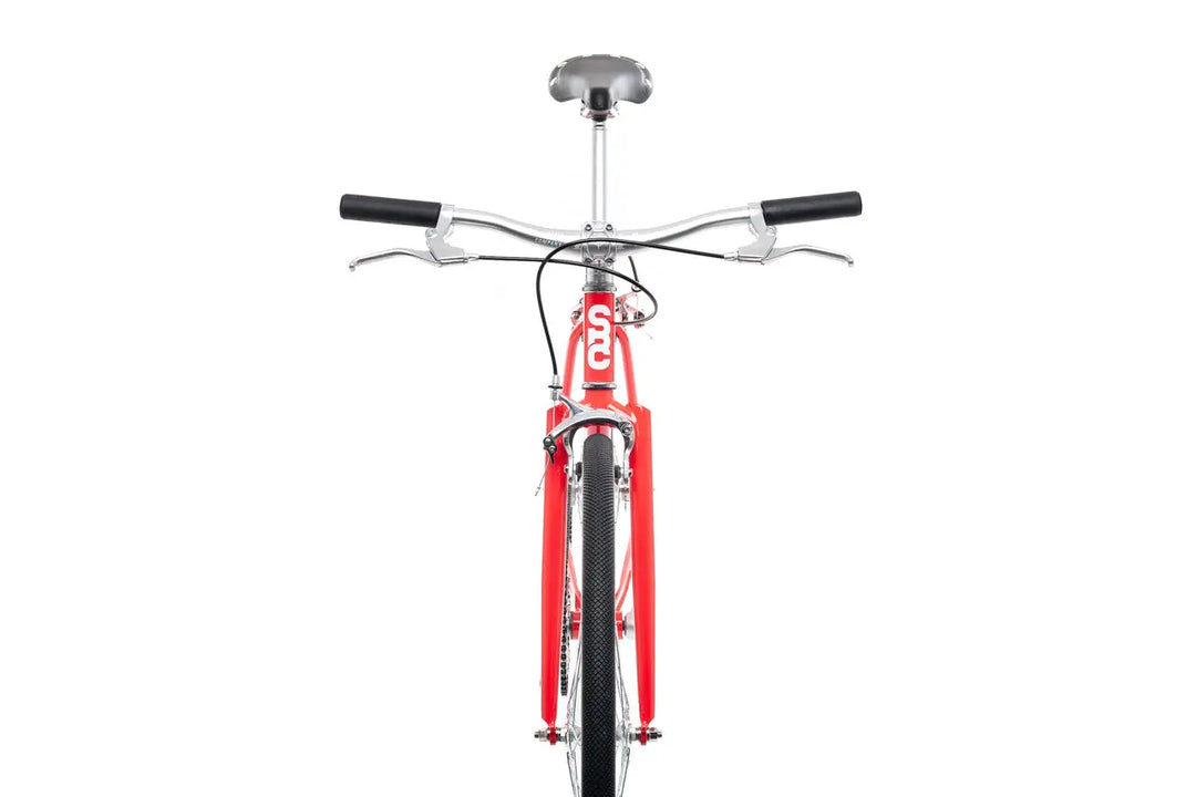 4130 Tropical Red – Fixed Gear Single-Speed Steel Bike – Belcopia