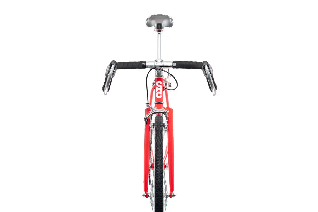 4130 Tropical Red – Fixed Gear Single-Speed Steel Bike – Belcopia