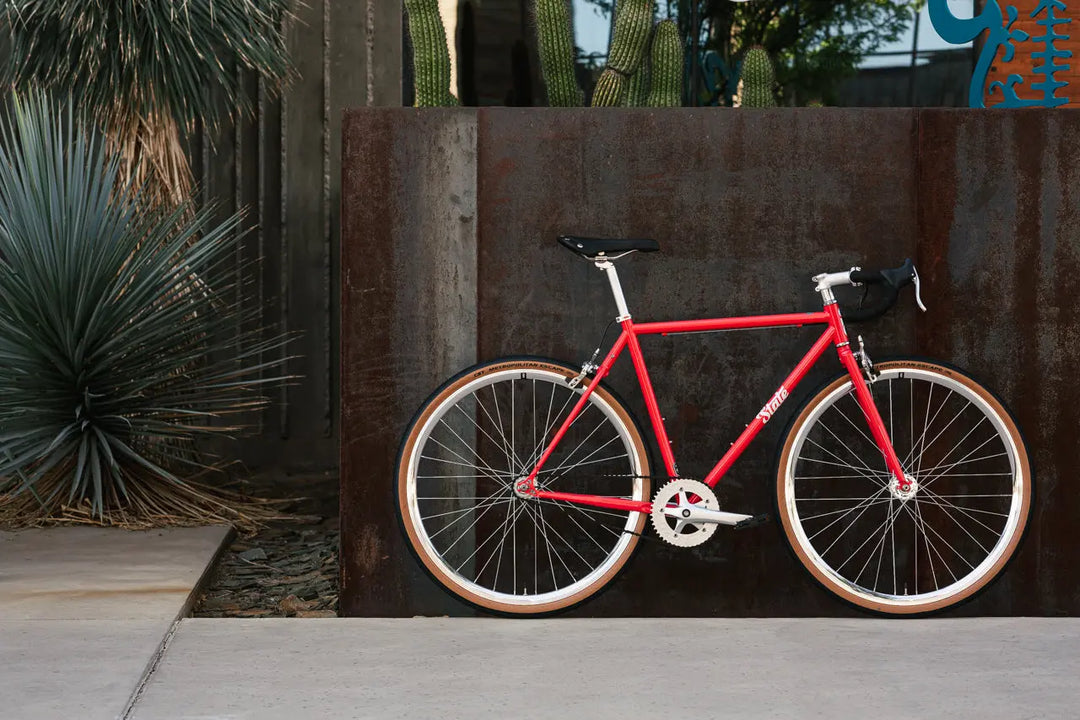 4130 Tropical Red – Fixed Gear Single-Speed Steel Bike – Belcopia