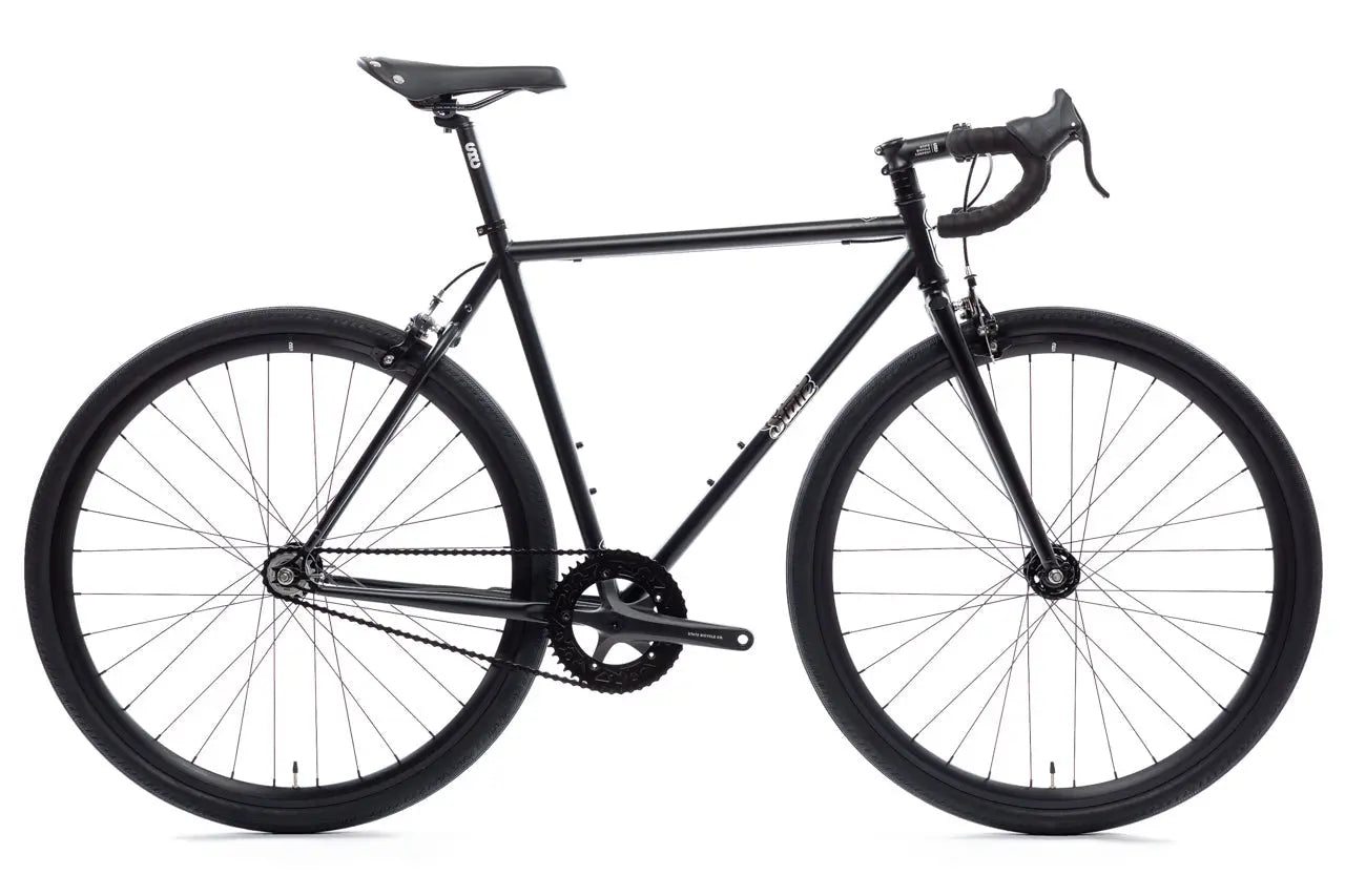 State Bicycle Co. 4130 Matte Black | Single Speed & Fixed Gear Bike, 55 cm (Riders 5'9