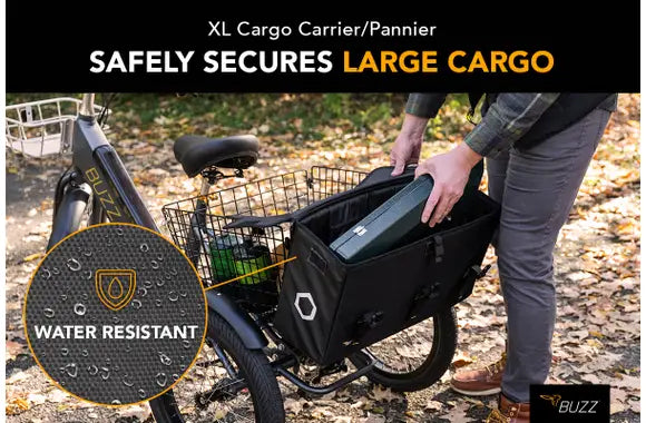 Buzz E-Bike Cargo Rear Rack Carrier & Pannier Bag – Belcopia