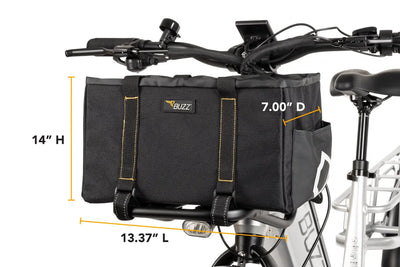 BUZZ E-BIKE FRONT/REAR RACK BIN WITH WATERPROOF COVER