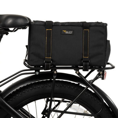 BUZZ E-BIKE FRONT/REAR RACK BIN WITH WATERPROOF COVER