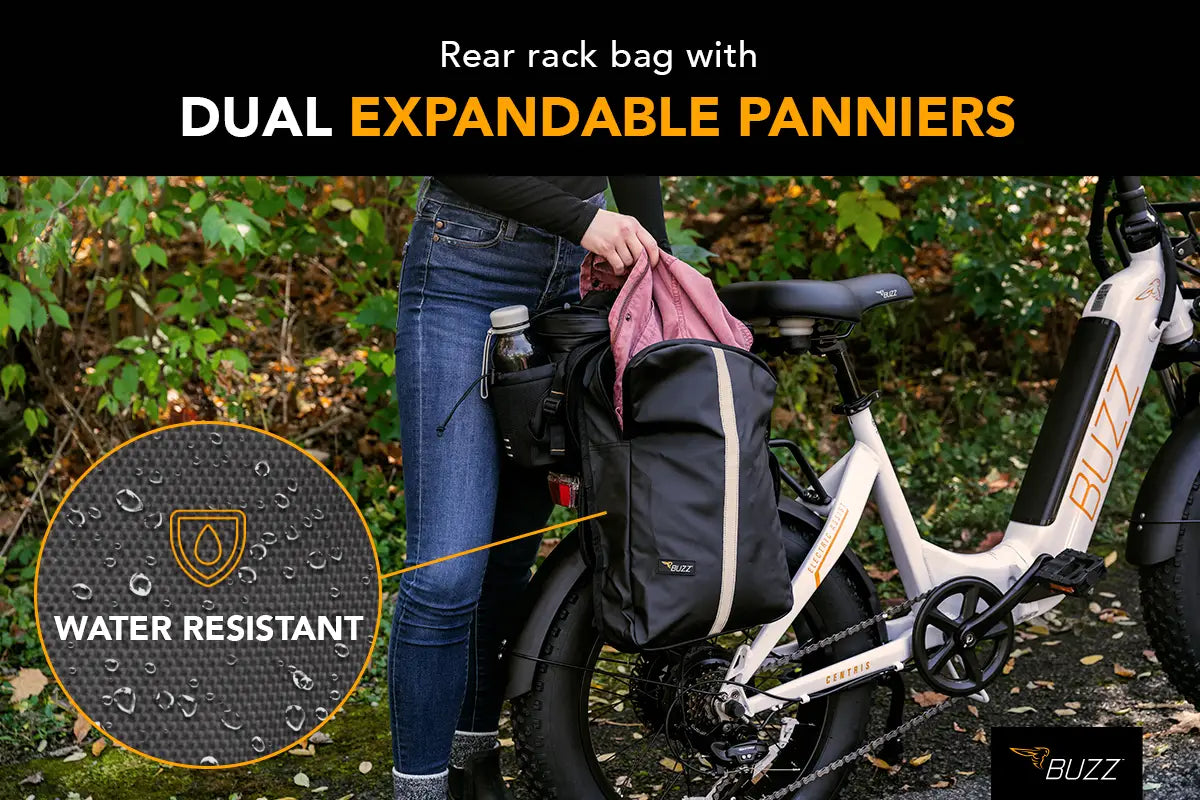 Buzz Rear Rack E-Bike Bag with Dual-Sided Pannier – Belcopia Bikes