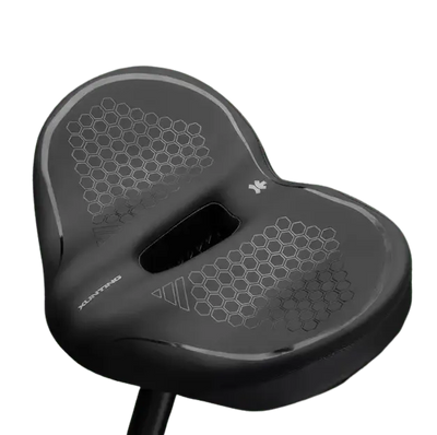 Vanpowers CloudSeat Ultra ergonomic e-bike saddle side profile showing contoured shape and cutout channel