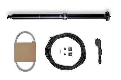 PNW Range dropper seatpost lever bundle showing lever, cable, and housing kit components