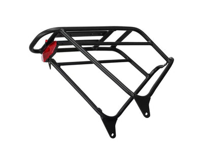 Velowave rear rack with integrated red tail light for Grace 2.0 e-bike side view