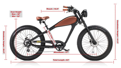 REVIBIKE Cheetah 17.5Ah or 13Ah Cafe Racer Electric Bike