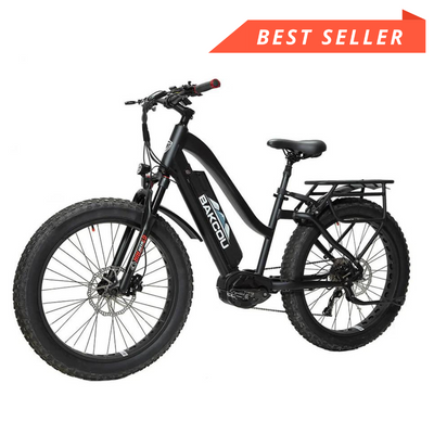 BAKCOU Mule Step-Through 24" 1500W Fat Tire Electric Hunting Bike Bafang Ultra Mid Drive Motor