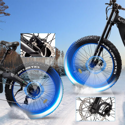 ECOTRIC 48v 17.6AH 1000W Big Fat Tire Ebike Bison-Matte Black