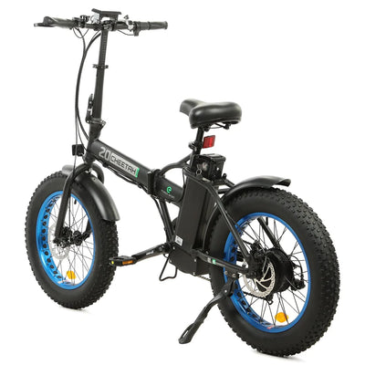 ECOTRIC BIKES 48V Fat Tire Portable and Folding Electric Bike with LCD display-Black and Blue -Long Battery Life