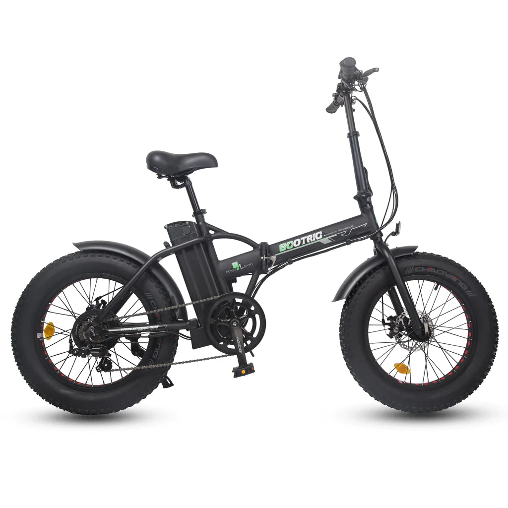 ECOTRIC BIKES Ecotric Matt Black 48V portable and folding fat ebike with LCD display