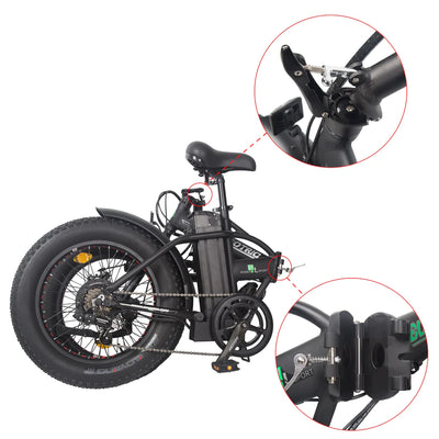 ECOTRIC BIKES Ecotric Matt Black 48V portable and folding fat ebike with LCD display