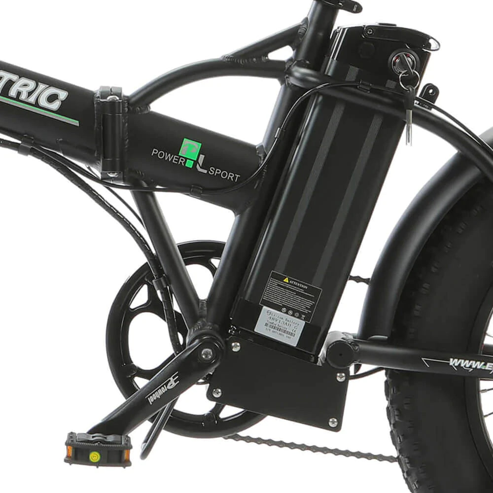 ECOTRIC BIKES Ecotric Matt Black 48V portable and folding fat ebike with LCD display