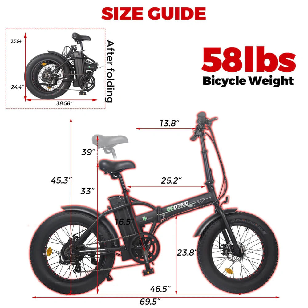 ECOTRIC BIKES Ecotric Matte Black 48V portable and folding fat ebike with LCD display