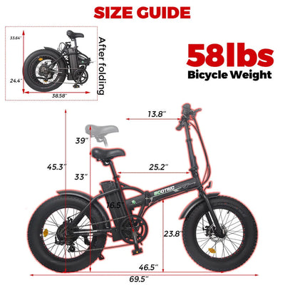 ECOTRIC BIKES Ecotric Matte Black 48V portable and folding fat ebike with LCD display