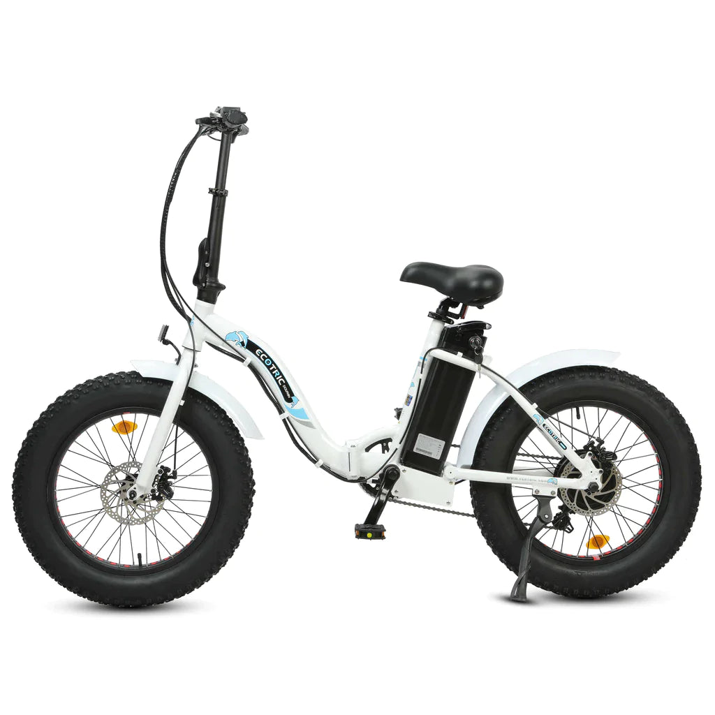 ECOTRIC BIKES UL Certified-Ecotric 20" White Portable and Folding Fat Bike Model Dolphin