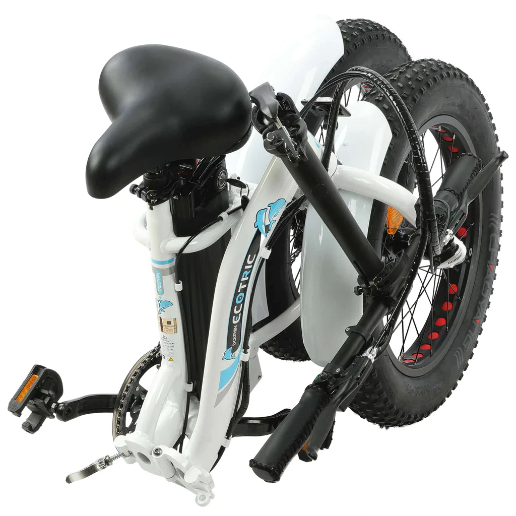 ECOTRIC BIKES UL Certified-Ecotric 20" White Portable and Folding Fat Bike Model Dolphin