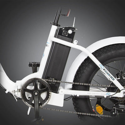 ECOTRIC BIKES UL Certified-Ecotric 20" White Portable and Folding Fat Bike Model Dolphin