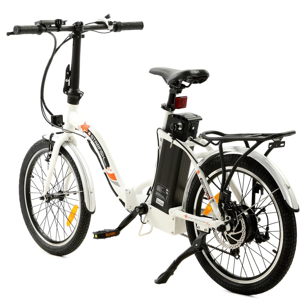 ECOTRIC BIKES UL Certified-Ecotric Starfish 20" Portable and Folding Electric Bike - White