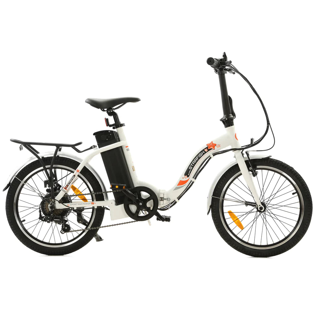 ECOTRIC BIKES UL Certified-Ecotric Starfish 20" Portable and Folding Electric Bike - White