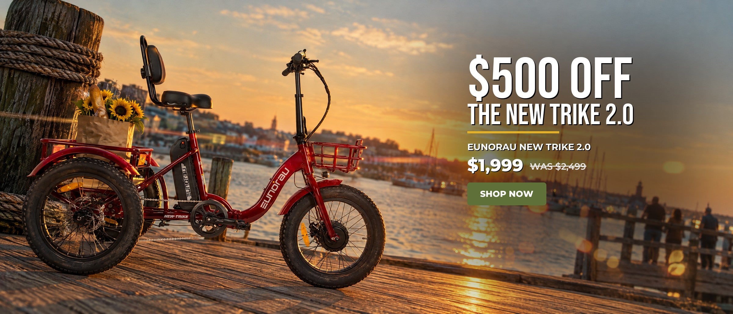 $500 off the Eunorau NEW TRIKE 2.0: $1,999, was $2,499. Shop now.